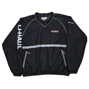 U-Haul Reflective Windbreaker Jacket Mens M Black Long Sleeve‎ Pullover